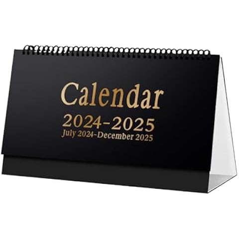卓上カレンダー 2024-2025、卓上カレンダー 2024 7 月-2025,ビスタプリント18 か月のリマインダー計画カレンダー - 研究室、会議室、大学寮、教室用のデスクトップ自立型カレンダー