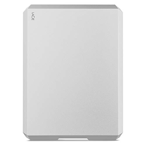 LaCie Mobile Drive, 1 TB, Disco duro externo HDD portátil, plata, USB-C, USB 3.0, Thunderbolt 3, para Mac, PC, ordenador de sobremesa, estación de trabajo y ordenador portátil (STHG1000400)