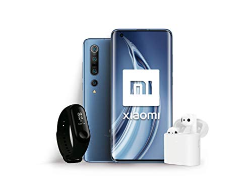 Xiaomi Mi 10 Pro Pack Lanzamiento (Pantalla FHD+ 6.67”, 8GB+256GB, Camara de 108MP, Snapdragon 865 5G, 4500mah con carga 50W, Android 10)Gris +Mi Band 3 +Mi True Wireless Earphone 2 [Versión española]