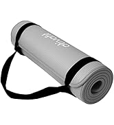 ATIVAFIT ヨガマット 厚さ10mm トレーニングマット 耐久性に優れるステッチ加工 エクササイズマット キャリーストラップ付き 極厚 ピラティス トレーニング ストレッチ 183x61x...