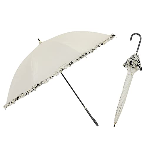 小川(Ogawa) 日傘 OLIVE des OLIVE レディース フリル ホワイト 晴雨兼用 完全遮光 UV99.9%カット 遮熱 70986