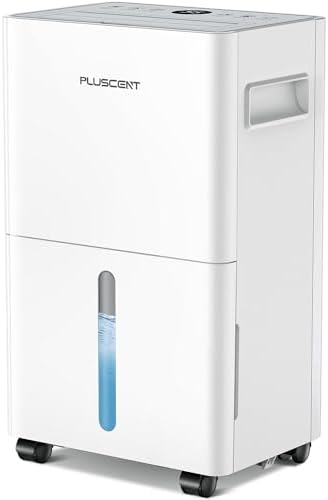 1500 Sq.ft Dehumidifier for Basement, PlUSCENT 21 Pints Quiet Dehumidifiers for Home, Large Room, Bedroom with Drain Hose, Smart Humidity Control & Monitor, 3 Operation Modes, 24H Timer, Auto Defrost