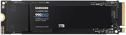 SAMSUNG 990 EVO SSD 1TB, PCIe Gen 4x4, Gen 5x2 M.2 2280 NVMe Internal Solid State Drive, Speeds Up to 5,000MB/s, Upgrade Storage for PC Computer, Laptop, MZ-V9E1T0B/AM, Black