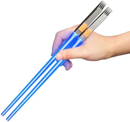 Lightsaber Chopsticks Light Up, LED Glowing Light Saber Chop Sticks, Mini Lightsaber, Cool Chopsticks, Light Saber Chopsticks, Led Chopsticks, 1 Pair (Blue)