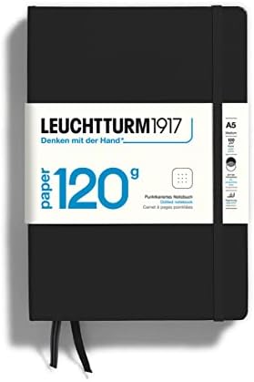 LEUCHTTURM1917-120G Special Edition - Medium A5 Dotted Hardcover Notebook (Black) - 203 Numbered Pages with 120gsm Paper