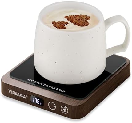 VOBAGA Coffee Mug Warmer & Candle Warmer Plate for Office Home Use with 5 Temperature Settings, Coffee Warmer with Digital Display Auto Shut Off for Heating Coffee, Cocoa, Milk(No Cup)