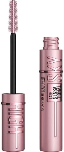 Maybelline Lash Sensational Sky High Washable Mascara Makeup, Volumizing, Lengthening, Defining, Curling, Multiplying, Buildable Formula, Blackest Black, 1 Count