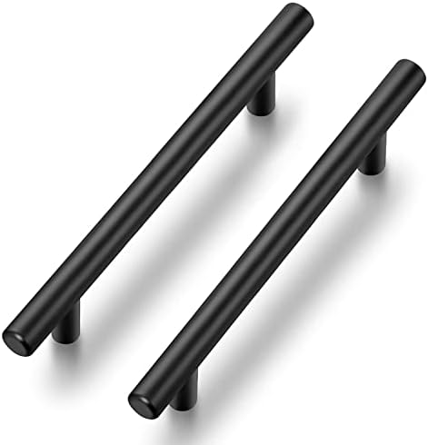 Ravinte Black Cabinet Handles 10 Pack 5 Inch Cabinet Pulls Matte Black Kitchen Cabinet Handles Modern Drawer Pulls Black Hardware for Kitchen Cabinet