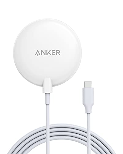 Anker Cargador Inalámbrico Magnético con Cable USB-C Integrado de 1.5 m, PowerWave Magnetic Pad Lite Solo para iPhone 12/12 Pro/12 Pro Max/12 Mini (sin Adaptador de CA)