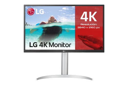 LG 27UP550N-W - Monitor para creadores LG 4K UHD (Panel IPS: 3840x2160, 300cd/m², 1000:1, HDR10, DCI-P3 >98%); entradas: HDMI x2, DP x1, USB-Cx1; Ajust. en altura e inclinación, Blanco