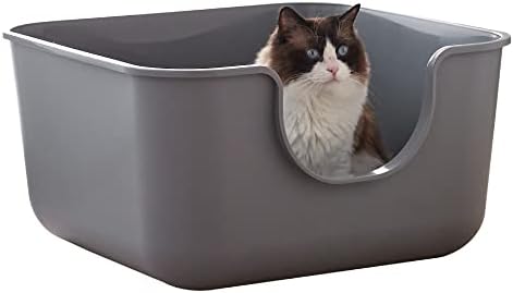 【OFT】 TALL WALL BOX スクエア ライトグレー 本体 猫用トイレ 本体 大きい猫 大きいトイレ ゆったり広々サイズ 飛び散り防止ハイタイプ サイズ(約)：幅61×奥61×高33cm