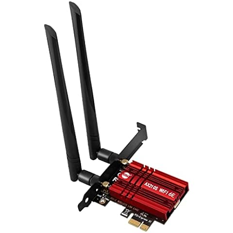 Wi-Fi 6E PCIe 無線LANカード (2.4GHz/5GHz/6GHz) Bluetooth 5.2 内蔵Intel AX210 ゲーム用wifi 超低遅延 ブラケット付き Windows10 64 ビット Windows11 対応 高速