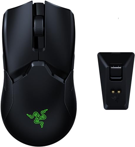 Razer Viper Ultimate con estación de carga - Ratón Gaming Inalámbrico (Ambidiestro, con 69 g de Peso, Cable Speedflex, Sensor Óptico 5G, RGB Chroma) Negro