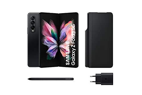 Samsung Galaxy Z Fold3 5G – Teléfono móvil sin tarjeta SIM, Android, Plegable, Smartphone, 256 GB, Negro + Note Pack (Version ES)