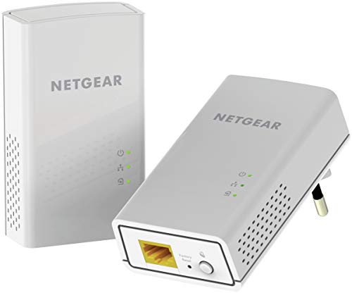 Netgear PL1000-100PES - Kit de adaptadores PLC Powerline Gigabit (1 Puerto Ethernet Gigabit, AC 1000 Mbps), Blanco