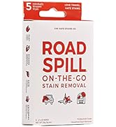 ROAD SPILL Stain Remover On The Go – 5 Wipes - Car Essentials - Travel Stain Remover Wipes for Ca...