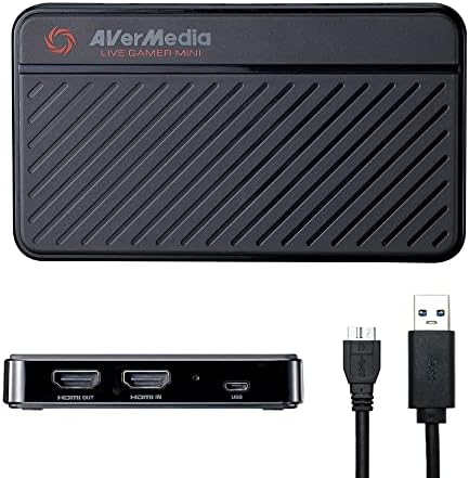 AVerMedia Live Gamer MINI GC311, 1080p60 Full-HD-Passthrough, USB 2.0-Game-Capture-Karte, Hardware-Encoder, Plug & Play, für Anfänger, Switch, PS4, Xbox, iPhone, iPad