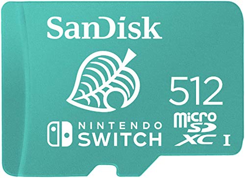 Tarjeta SanDisk microSDXC UHS-I para Nintendo Switch 512GB, Producto con Licencia de Nintendo, Verde