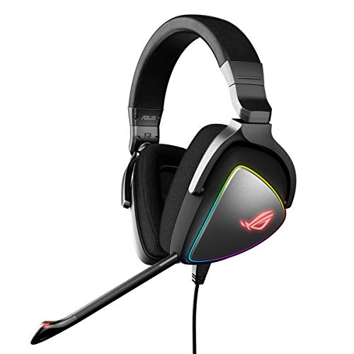 ASUS ROG Delta - Auriculares gaming RGB (Hi-Res ESS Quad-DAC, efecto de iluminación circular RGB y conector USB-C compatible con PC, PS5, XBOX Series X, Nintendo Switch y móviles) Negro