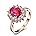 I-Rose Gold Plated-Created Ruby