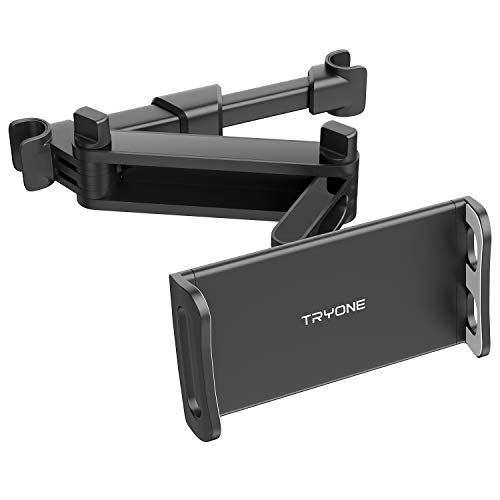 Tryone Soporte Tablet Coche, Soporte Coche Reposacabezas - Soporte Extensible para Tablet Móvil iPad/Samsung Galaxy Tabs/Amazon Kindle Fire HD/Nintendo Switch/Otros Dispositivos de 11.9-26.7cm