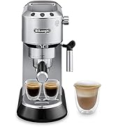 De'Longhi Dedica EC680M, Espresso Machine, Coffee and Cappucino Maker with Milk Frother, Metal / ...