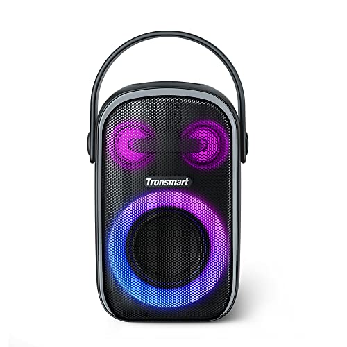 Tronsmart Halo 100 Altavoz Bluetooth Potente, 60W Altavoces Portátil y Luces Led, Waterproof IPX6, 18H de Reproducción, Sonido Estéreo,Powerbank y App, Exterior Speaker con Bluetooth 5.3 para Fiestas