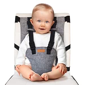 liuliuby Baby Travel Essential Harness Seat | Travel High Chair for Babies | Portable High Chair for Travel Baby Essentials | Baby Travel Gear, Baby Traveling Must Haves | Portable Highchair for Baby