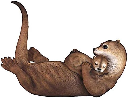 Design Toscano Embracing Love Mother and Child Otter Statue