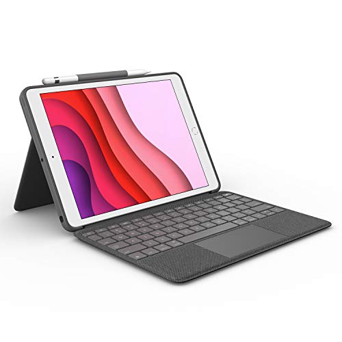 ロジクール iPad 10.2 インチ 第9世代 第8世代 第7世代 対応 トラックパッド付き キーボードケース Smart Connector 接続 Combo Touch iK1057BKA 英語配列 薄型 バックライト付き スマートコネクタ 国内正規品