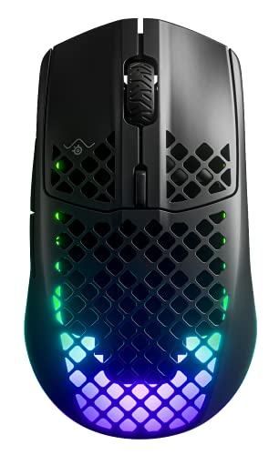 SteelSeries Aerox 3 Wireless - Ratón de Gaming Ligero - Sensor Óptico de Aire TrueMove de 18.000 CPI - Batería de 200 Horas de Duración - Negro