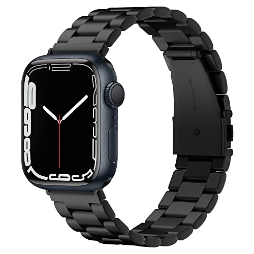 Spigen Modern Fit Correa Compatible con Apple Watch 7 6 SE 5 4 3 2 1 y Apple Watch Correa 45mm 44mm 42mm - Negro