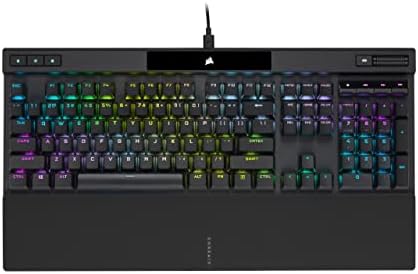 Corsair K70 RGB PRO Wired Mechanical Gaming Keyboard (CHERRY MX RGB Speed Switches: Linear and Rapid, 8,000Hz Hyper-Polling, PBT DOUBLE-SHOT PRO Keycaps, Soft-Touch Palm Rest) QWERTY, NA - Black