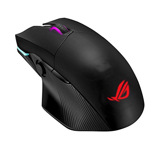 Asus ROG Chakram - Ratón inalámbrico RGB de Gaming (Carga Qi, Joystick programable, Tres Modos de conexión, Cable, 2,4 GHz, Bluetooth, Sensor avanzado de 16000 dpi, Aura Sync)