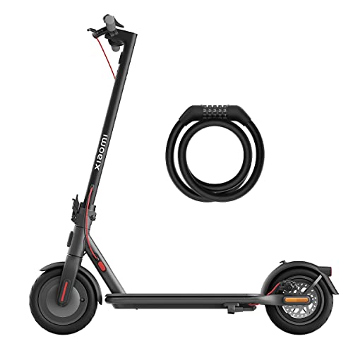 Xiaomi Electric Scooter 4 + candado - Patinete eléctrico con 600W de potencia, sube pendientes de hasta 16%, 25 km/h de vel. máx., hasta 35 km/h de distancia, negro (Versión ES + 3 años de garantía)