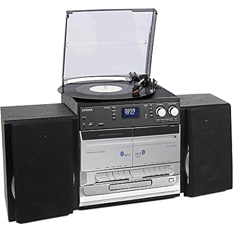 Denver DAB/DAB+ Record Player Turntable, Cassette Player, CD Player HiFi with USB Recording & Memory Card Reader - MRD-166