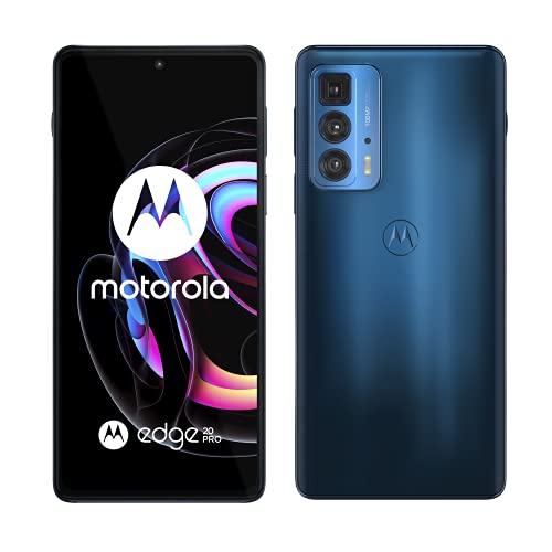 motorola edge 20 pro (Pantalla 6.7" 144Hz HDR10+ OLED, Qualcomm Snapdragon 870, TurboPower™, cámara 108MP, Super Zoom 50x, batería 4500 mAH, Dual SIM, 12/256GB, Android 11), Azul [Versión ES/PT]