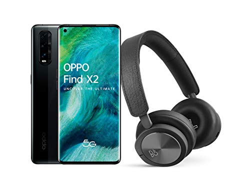 OPPO Find X2 5G – Smartphone de 6.7" (AMOLED, 12GB/256GB, Octa-core, cámara trasera 48MP+13MP+12MP, cámara frontal 32MP, 4.200 mAh, Android 10, Snapdragon 865) Negro + Auriculares Bang&Olufsen H8i