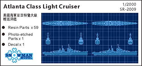 スノーマンモデル 1/2000 アメリカ海軍 アトランタ級軽巡洋艦 CL-51 アトランタ/CL-95 オークランド レジンキット (2隻入り)