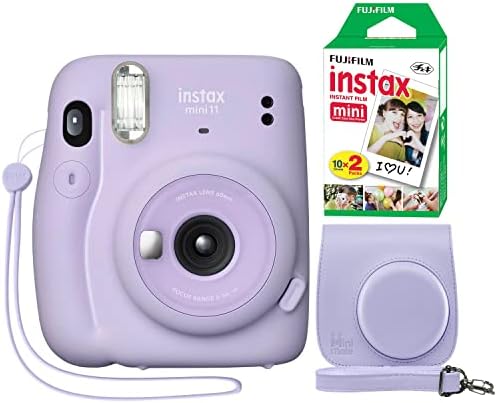 Fujifilm Instax Mini 11 Instant Camera Lilac Purple + Minimate Custom Case + Fuji Instax Film 20 Sheets Twin Pack