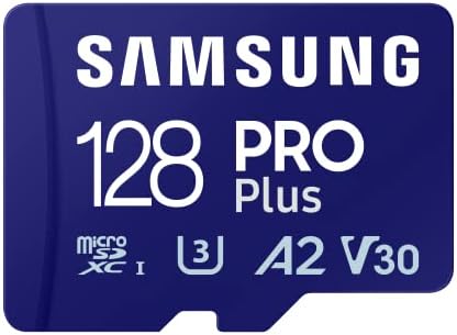 Samsung PRO Plus MicroSD Card, 128 GB, UHS-I U3, Full HD & 4K UHD, Read Speed 180 MB/s, Write Speed 130 MB/s, Memory Card for Cameras and Drones, Includes USB Card Reader, MB-MD128SA/EU