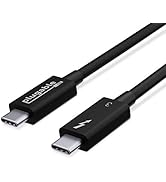 Plugable Thunderbolt 3 Cable 40Gbps Supports 100W (20V, 5A) Charging, 2.6ft / 0.8m USB C Compatib...