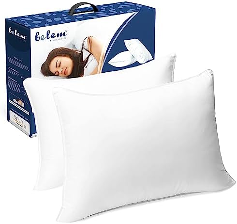 belem Luxurious Hotel Collection | Down Alternative Pillows Queen Size Set of 2 | Bed Pillows for Sleeping 20" x 28" | Medium Density Side, Back, or Stomach Sleepers Pillow