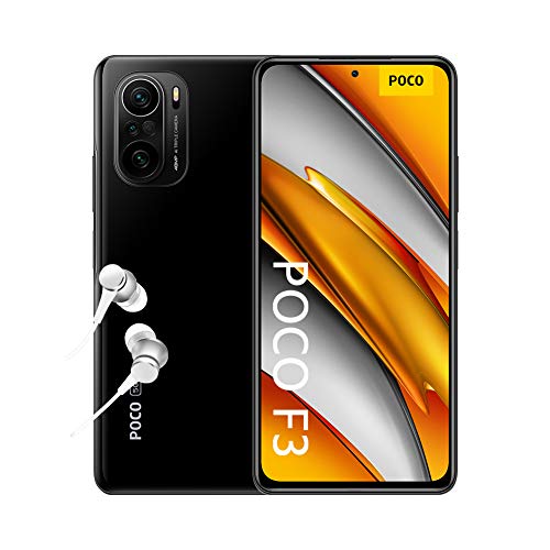 POCO F3 5G - Smartphone 6+128GB, 6,67” 120 Hz AMOLED DotDisplay, Snapdragon 870, cámara triple de 48MP, 4520 mAh, Negro Nocturno (versión ES/PT), incluye auriculares Mi