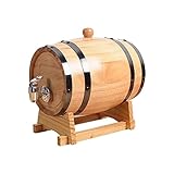 Yajuyi 1L/1.5L/3L ウイスキー樽、ワイン樽、木製ワイン樽、家庭用醸造所用オーク熟成樽, 1リットル