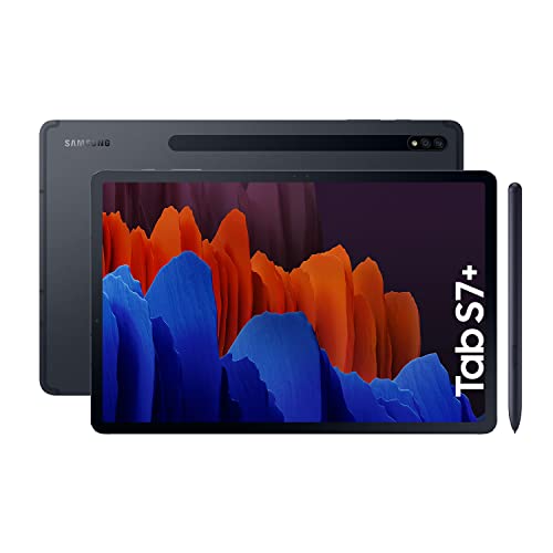 Samsung Galaxy Tab S7+ - Tablet de 12.4" QHD (Wifi, Procesador Qualcomm Snapdragon 865 Plus, RAM de 6GB, Almacenamiento de 128GB, Android 10, S Pen incluido) - Color Negro [Versión española]