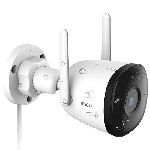 Cámara IP WiFi Exterior con Detección de Humano, Cámara de Vigilancia WiFi con Visión Nocturna de 30m, IP67 a Prueba de Agua y Polvo, Imou Cloud/Ranura para Tarjetas SD, Work with Alexa