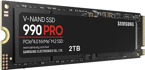 SAMSUNG 990 PRO SSD NVMe M.2 PCIe Gen4, M.2 2280 Internal Solid State Hard Drive, Seq. Read Speeds Up to 7,450 MB/s for High End Computing, Gaming, and Heavy Duty Workstations, MZ-V9P2T0B/AM