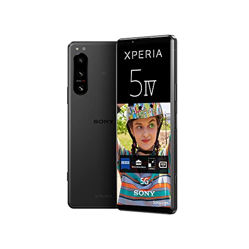 Sony Xperia 5 IV Teléfono Inteligente, OLED de 6.1" 21:9 HDR, Tasa de Refresco de 120 Hz, Entrada de Audio de 3.5 mm, Android 12, Libre, 8 GB de RAM, 128 GB de Almacenamiento, Negro