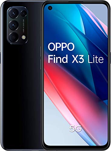 OPPO Find X3 Lite 5G - Pantalla 6,43" (AMOLED 90 Hz, 8GB + 128GB, Snapdragon 765G, 4300 mAh, carga rápida 65W. Cuádruple cámara 64MP + 8MP + 2MP + 2MP, ) Starry Black [Versión ES/PT]